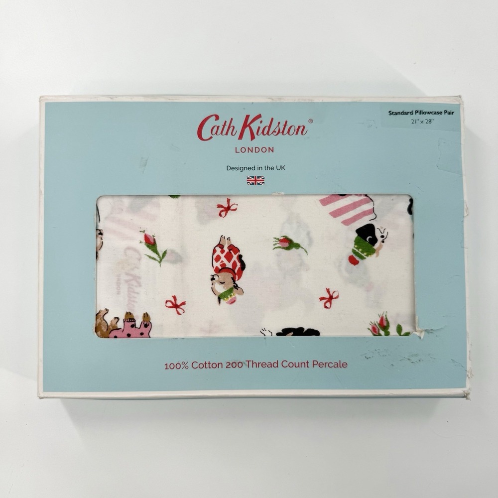 NEW Cath Kidston Puppy Love Dogs Pillow Cases - Standard READ